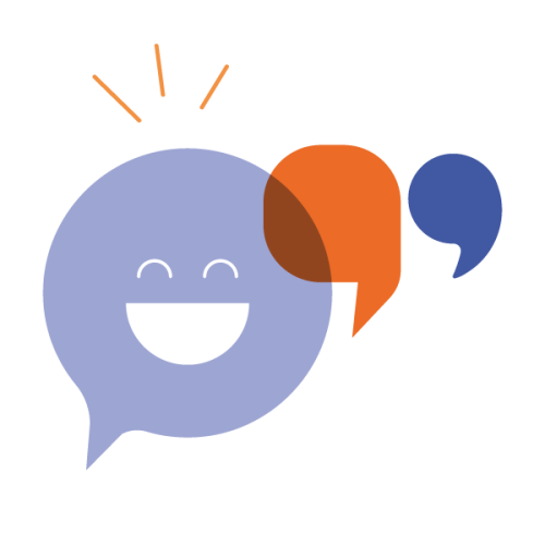 pictogramme bulle dialogue sourire skelz coaching en entreprise