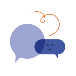 illustration bulles dialogue sourire skelz